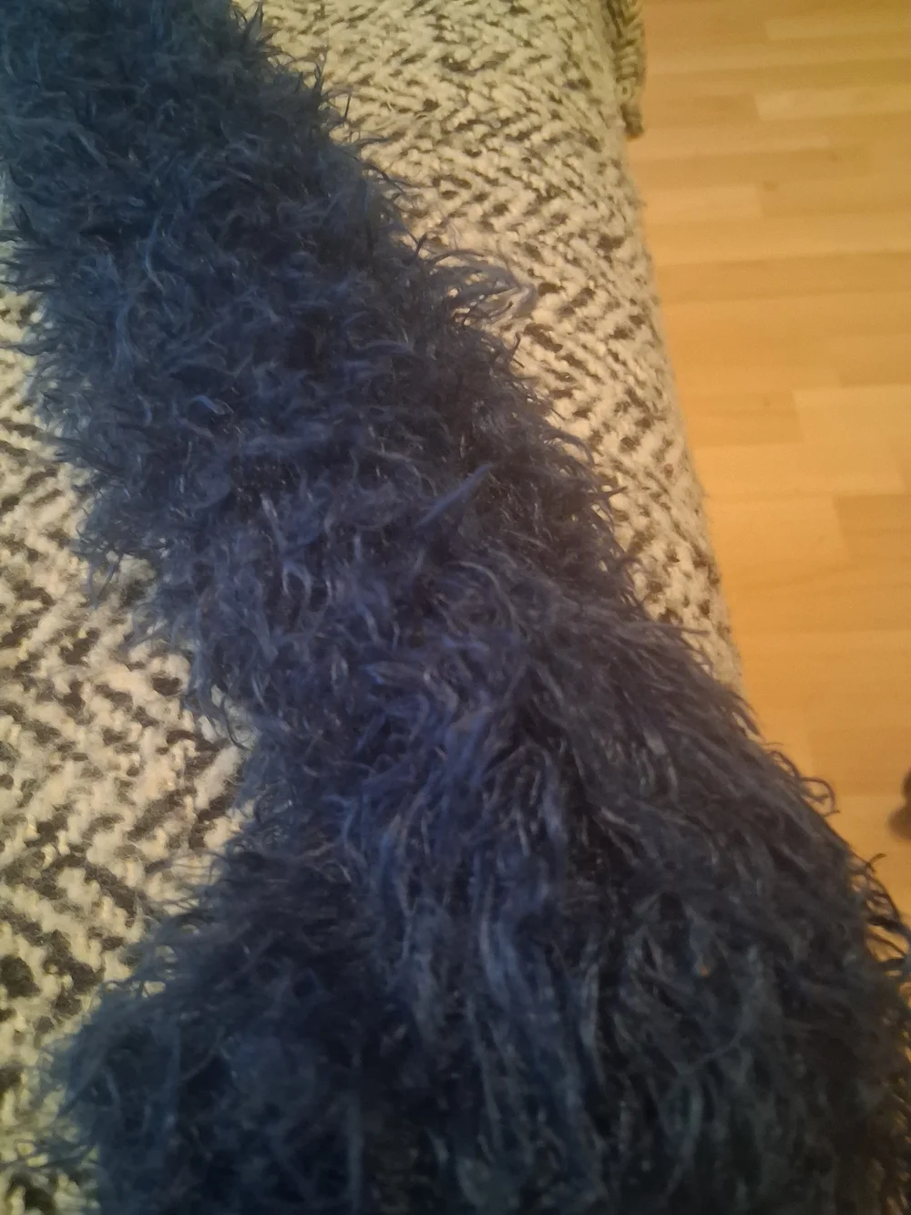 Source Unknown Navy Faux Fur Scarf Wrap